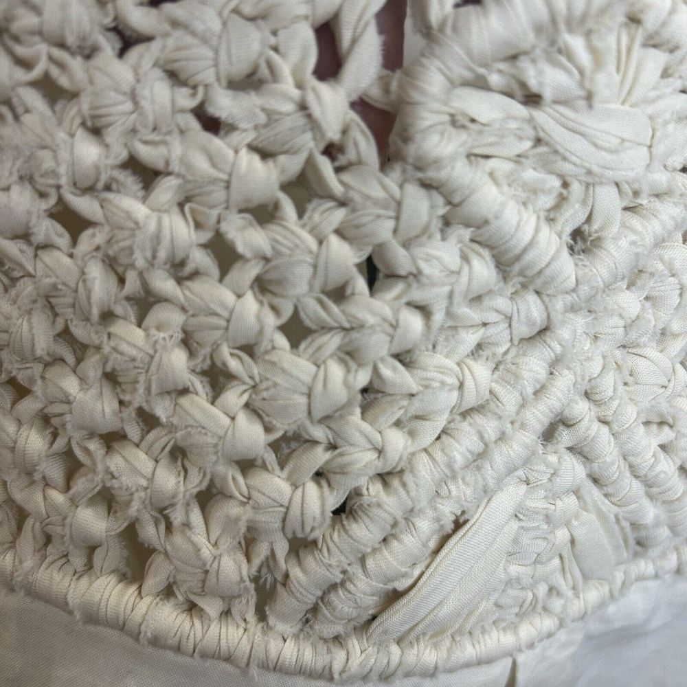 New!!PINKO Crop Top‎ Size 8 Ivory Color 100% Cotton - Picture 5 of 13